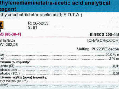 Ethylenediaminetetra-Acetic Acid Analytical Reagent 100 G