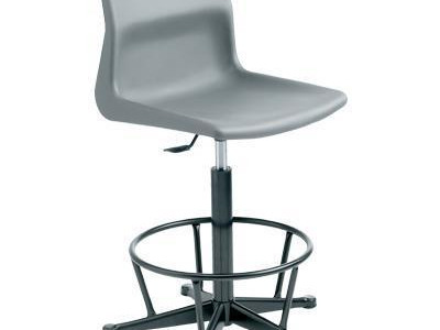 Swivel Chair - Polypropylene. Height Adjustable 560-670mm. With FootRing. Grey