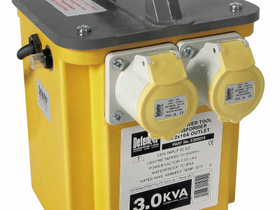 Step Up Transformer 3.3kVA-Defender. Input: 110V. Output: 230V.