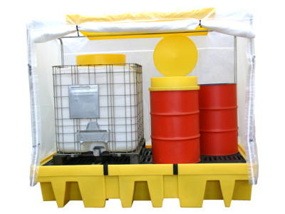 Spill Pallet PE Double IBC Soft-top 256cm x 135cm x 221cm