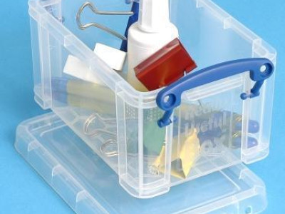 Really Useful Box - Clear. H80 x W100 x D155mm. 0.7 Litre Capacity. Pack of 8