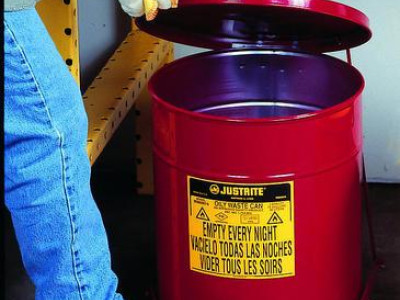 Waste Bin - Oily Waste Safety Can. H403 x Dia 302mm. 20 Litre Capacity