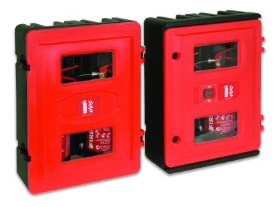 Double Fire Extinguisher Cabinet. H730 x W560 x D255mm. 2x9kg/9L.