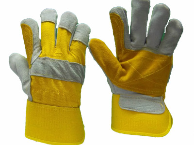 Rigger Glove Premier - Heavyweight & Doublepalm. Size 10.5 Grey/Yellow