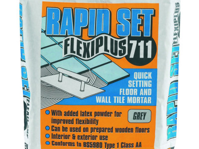 Rapid Set Flexiplus Tile Mortar Grey 20kg 711 Everbuild