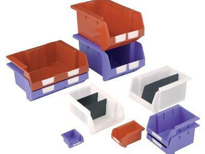 Storage Bin - Stack & Nest. H130 x W179 x D250mm. 3.8L Capacity. White. Pk of 10