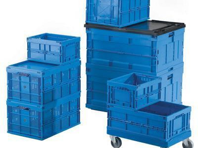 Folding Container - Heavy Duty. H320 x W600 x D400mm. Blue. 66L Capacity