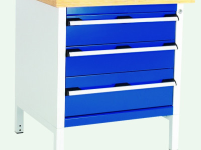 Storage Bench w 3 Drawers - Bott Cubio Multiplex Top. L750 x D750 x H840mm