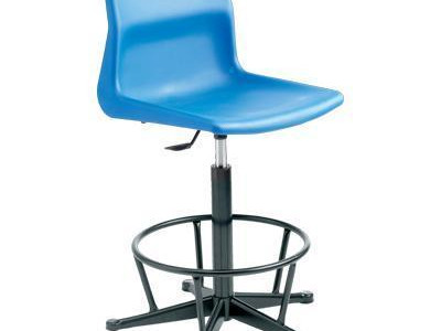 Swivel Chair - Polypropylene. Height Adjustable 560-670mm. With FootRing. Blue