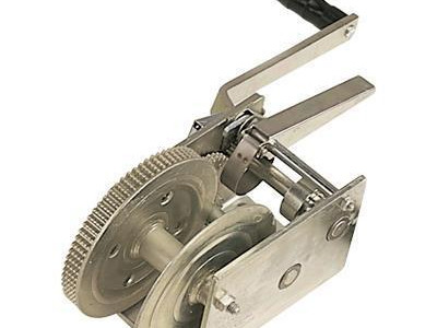 Double Speed Hand Winch C/W H/Break + Wire Rope. 1136kg Pull Capacity