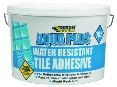 Aqua Plus Water Resistant Tile Adhesive Off White 5 Litres 702 Everbuild