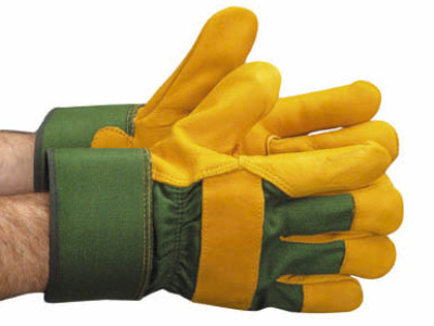 Rigger Gloves Premier Cowhide Heavyweight. Size 10 Yellow/Green