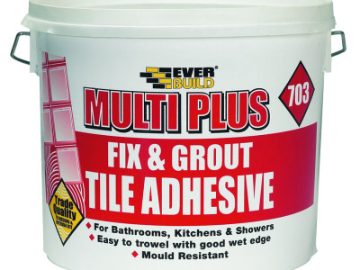 Multi Plus Fix & Grout Tile Adhesive White 5 Litres 703 Everbuild
