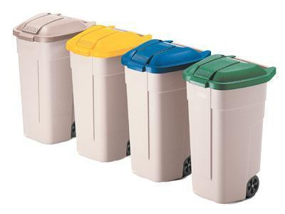 Recycling Bin - Waste Seperator. H852 x W533 Beige. 100L Capacity