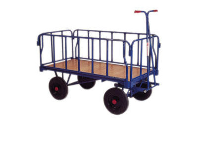 Tubular Steel Sided Solid Tyre Truck 500kg Capacity - 500mm High