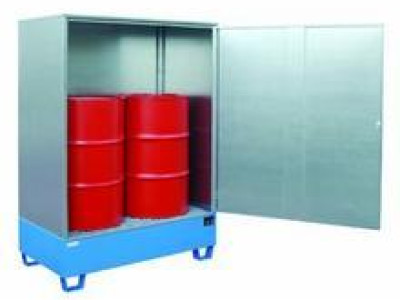 Metal Sump Pallet Drum Storage Unit. H1450 x D740 x W1295mm