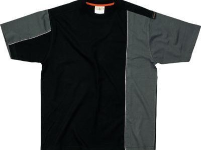 T Shirt - Round Neck Panoply. Grey/Orange. Size Large (38.5 - 41.5