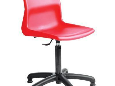 Swivel Chair - Polypropylene. Height Adjustable 430-540mm. Red