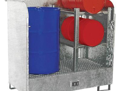 Open Fronted Drum Store - 2 x 200ltr Drum Storage. Painted. L1430 x W800mm