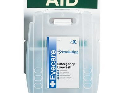 Eye Wash Cabinet - 2 x 500ml Bottles Eye Wash, 2 x Eye Pads Bandage. H295xW251mm