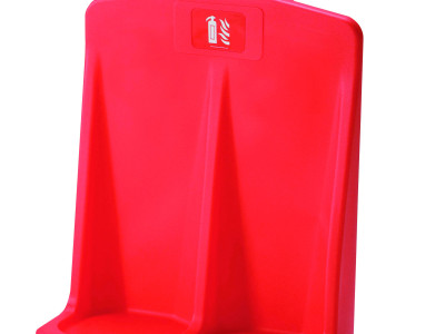 Moulded Double Fire Extinguisher Stand. H750 x D300 x W620mm. Red.
