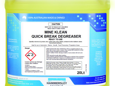 Mine Klean Quick Break Degreaser (20 LT | Cube Drum)