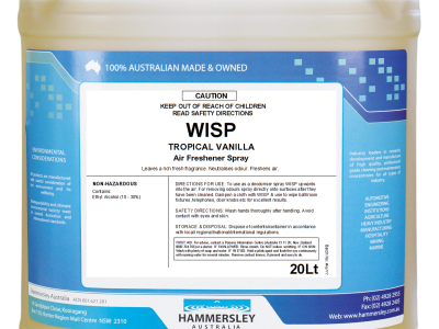 Wisp Tropical Vanilla - Disinfectant Spray/Deodoriser (20 LT | Cube Drum)